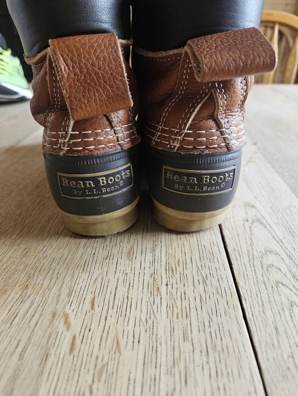 Vintage Womens Sz 6 LL Bean Duck Boots Brown Leather Rubber Rain Freeport Maine - Picture 4 of 5